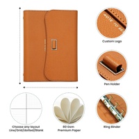 Cuaderno Personalizado de Tapa Dura con Logotipo, Cuaderno de Hojas Sueltas B6 de Cuero PU, Organizador Personalizado con Portaplumas