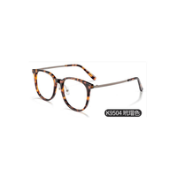 Montures de lunettes optiques rondes transparentes grises avec branches métalliques fines et plaquettes de nez réglables pour hommes et femmes OEM ODM