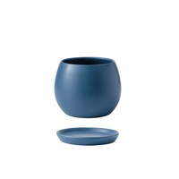 Vente en gros Cactus Succulent Pots de fleurs modernes Mini jardinière intérieure ronde en céramique Pots de jardin avec plateau