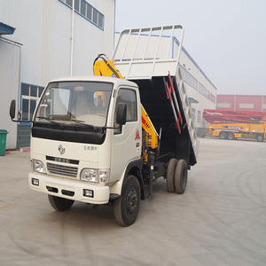 DONGFEGN 4x2 RHD Dump משאית טיפר עם 5T מנוף 3T משאית רכוב מנוף עם תיבת מזבלה יצרן - Product Image 6