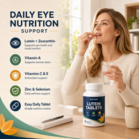 Tabletas de Luteína de Alta Calidad de Marca Privada al por Mayor OEM/ODM, Suplemento Dietético Natural para el Bienestar Diario de la Vista