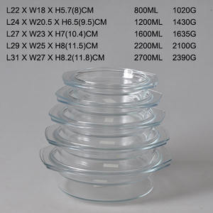 Plat de cuisson rond grand format, plat à lasagne, ensemble de plats de cuisson en verre, grand saladier en verre à double paroi, pot de cuisson - Product Image 3