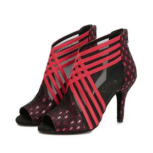 Botas de Jazz de Moda para Mujer, Zapatos de Baile de <span class=keywords><strong>Salsa</strong></span> con Tacón Alto y Suela Suave, Zapatos de Actuación en Interiores para Adultos - Product Image 3