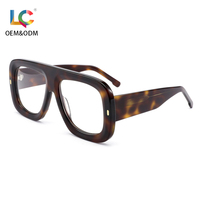 Montures optiques en acétate Premium Pilot pour hommes, design épais de luxe, lunettes pour professionnels, lunettes surdimensionnées unisexes