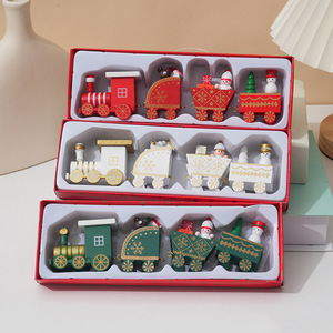 2025 Hot Selling Christmas <b>Wooden</b> <b>Train</b> Make Christmas Table Decorations Custom Christmas Ornament - Product Image 4