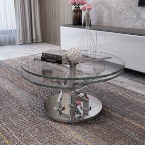 El más nuevo diseño italiano de base de acero inoxidable piernas mesas de café con ampliable sistema - Product Image 2