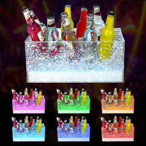 Seau à glace LED lumineux pour fête, seau à glace personnalisé pour champagne, vodka, bouteille, seau à glace en plastique pour cadeaux - Product Image 1