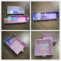 Boîte à cils en forme de valise en vison créative et mignonne, boîte de rangement pour cils 3D, impression de lamination brillante mate, boîtes rigides pour cils, pour crème pour les yeux et blush