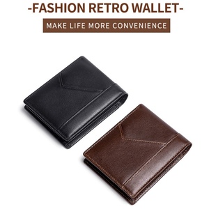 For Luxury Unisex Leather <b>Wallet</b> with Open Closure Custom Logo Anti-Theft Feature Stone Pattern Short Private Label - Product Image 6