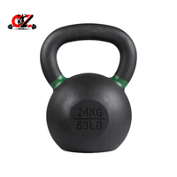CZFIT Kettlebell en fonte revêtue de haute qualité avec logo personnalisé, pour entraînement de force et musculation, 4-32 kg, avec anneaux de couleur