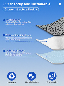 Alfombrilla de <span class=keywords><strong>PVC</strong></span> de lujo para perros al por mayor, tamaño grande, 80x90cm, almohadillas lavables para orinar para mascotas, almohadillas impermeables para entrenamiento de cachorros con patrón de animales para gatos - Product Image 2