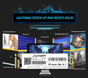 JUHOR M2 NVMe4.0 1TB Metal M.2, Hard Drive eksternal baru Ultra ringkas PCie Gen3.0x4 untuk Gaming laptop 4K rig pengeditan Video SSD - Product Image 3