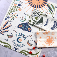 WML043 Serviettes en coton et lin imprimées en gros 50x70cm, style nordique, respirantes, décoratives, torchons de cuisine, absorbantes, nappes de table