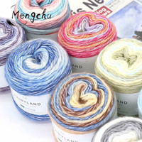 Fil à tricoter à la main de haute ténacité aux couleurs arc-en-ciel, mélange de coton recyclé pour la couture et le tissage, idéal pour confectionner de magnifiques pulls