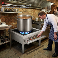 Cuisinière professionnelle en acier inoxydable, cuisinière à gaz commerciale, brûleur à gaz en fonte, cuisinière à gaz à un seul brûleur pour restaurant