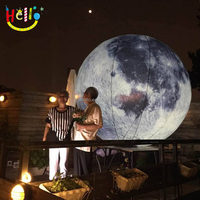 Globe gonflable en forme de lune, planètes gonflables avec lumière LED