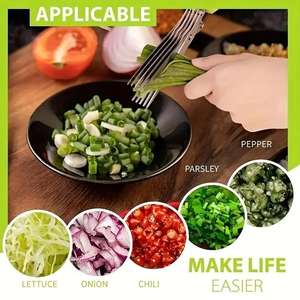 2pcs 5-Layer Multifunctional <b>Kitchen</b> <b>Scissors</b> with Multiple Angles for Vegetable and Scallion Cutting Made in China - Product Image 4