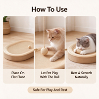 Lit grattoir pour chat en sisal sans éclats, jouet interactif pour chat d'intérieur, pour soulager l'ennui des chats.