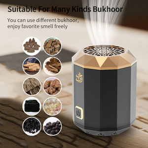 Vàng có thể sạc lại xách tay hồi giáo Arabian thơm mubkhar xe bukhoor điện tử Arabic Oud điện hương bakhoor Burner - Product Image 3