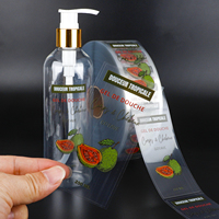 Étiquettes transparentes personnalisées en rouleau, autocollantes, imperméables, en vinyle transparent, pour l'impression d'emballages, autocollants pour les bouteilles de shampoing et de gel douche