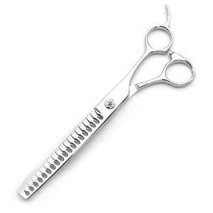 China wholesale Price 7 inch Pet Grooming Shear with 440C Stainless Steel Double-blade Teeth Chunker scissors