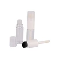 Tube de gloss et de mascara transparent en PETG noir de 10 ml avec logo personnalisé et impression dorée à chaud, emballage vide en gros