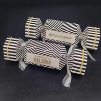 Boîte à bonbons de luxe en papier spécial, forme de bonbon de Noël, boîte cadeau avec pelliculage doux au toucher, logo gaufré invisible, écologique pour
