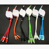 Câble de charge USB rétractable 3-en-1 multi-embouts TPE 3A à charge rapide et synchronisation des données, Micro USB Type C 8 broches, logo personnalisé pour téléphone