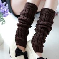 Guêtres tricotées personnalisées OEM pour femmes, hauteur genou, couleur unie, épaisseur moyenne, en polyester/coton, pour bottes d'hiver, taille unique