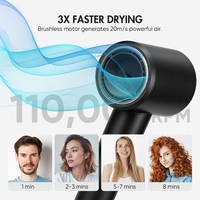 Sèche-cheveux professionnel haute vitesse 110000 tr/min, mode IA intelligent, détection de distance, sèche-cheveux ionique avec capteur de réglage automatique