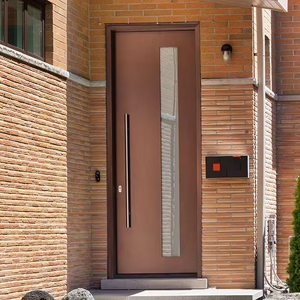 <span class=keywords><strong>Porte</strong></span> d'entrée moderne en bois massif, directement de l'usine, avec revêtement en aluminium pour maisons de luxe, Airbnb et projets d'appartements - Product Image 1