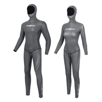 DIVESTAR Custom 3mm CR Neoprene Dua Bagian Abu-abu Super Elastis Kulit Halus Tahan Air Bernapas Depan Unisex Wetsuit Freediving