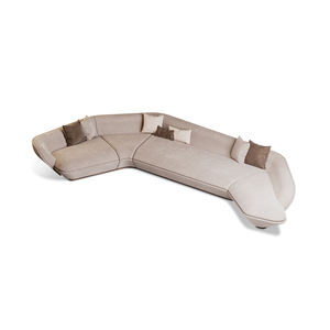 أريكة كبيرة فاخرة مضيئة من القماش ذات مظهر منحني أريكة من الجلد الأصلي غير منتظمة الأطراف أريكة كبيرة للمنزل أثاث غرفة المعيشة - Product Image 4