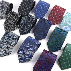 Purple Green Paisley Men's Tie Luxury 8cm Wide Floral Plaid Neck Ties For Men Wedding Party Tie Gifts For Men Workplac