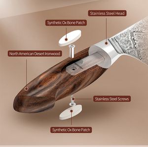 سكين حلاقة حادة للمطبخ من XINZUO ، سكين خضروات دمشقي صلب فاخر بمقبض من خشب الحديد الصحراوي ، سكاكين ساطور صينية هدايا - Product Image 2