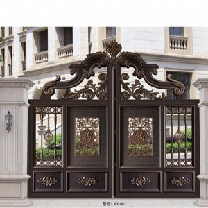 ประตูรักษาความปลอดภัยแบบโมเดิร์นสร้างขึ้นเองสำหรับบ้านในชนบทประตูอลูมิเนียมอัลลอยด์แบบเปิดแบนกันขโมยประตูสำหรับชุมชนวิลล่า - Product Image 3