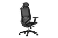 Chaise de bureau moderne en maille, dossier haut, pivotante, avec soutien lombaire adaptatif