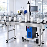 Nouvelle machine de marquage laser UV 3W 5W 10W avec table de convoyage pour métal, verre, papier, plastique, céramique, cuir, compatible DXF