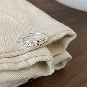 S925 Sterling Silver Irregular Double Layer Lava <b>Ring</b> For Women <b>Open</b> Finger Stackable Everyday Wear Jewelry - Product Image 3
