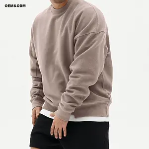 Mens Lightweight Terry Sweatshirt Hooded Crewneck Pullover Top Patchwork Long-Sleeve Casual Workout Shirt Knitted Weaving Method