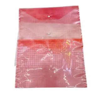 Hot Sale Plastic Water Proof File Document Folder My Clear Bag With Snap Button FC Size Many Colors