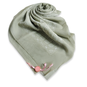 Elegante moda étnica mujer manga corta algodón Hijab bufanda Mono Cempaka serie Sage Digital para adultos transpirable nuevo - Product Image 4