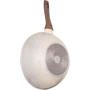 <b>Ceramic</b> Non-Stick Wok 28cm With Glass Lid Wooden Handles For Gas And Induction Cookers - Product Image 2