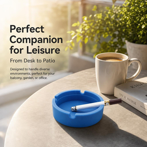 Cendrier en silicone de qualité alimentaire, vente en gros d'usine, porte-cigarettes portable, réutilisable, pour voyage, extérieur, camping, voiture, bureau, maison - Product Image 1