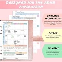 Pages de Rechange pour Agenda A5 – Inserts Quotidiens, Hebdomadaires et Mensuels pour Classeur à 6 Anneaux – Recharges de Planners Non Datés – Papier de Rechange pour Liste de Tâches