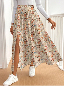 <span class=keywords><strong>Gonna</strong></span> Lunga Elegante con Stampa Floreale e Orlo Arricciato, Stile Studentesco, per Donne ODM OEM - Product Image 3