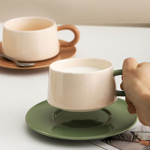 Tazza di caffè Cappuccino <span class=keywords><strong>Set</strong></span> con piatto floreale tazza Latte più colori tazza di Latte europeo <span class=keywords><strong>Set</strong></span> regalo per la <span class=keywords><strong>colazione</strong></span> bicchieri - Product Image 6