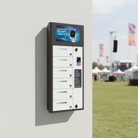 Y2 Power ZEN Pro, Casillero de Carga para Teléfonos Móviles de 6 Compartimentos, para Montaje en Pared Exterior, con Pantalla Publicitaria, Estación de Carga Impermeable para Exteriores