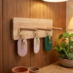 PU Leather Keychain with Metal <b>Rings</b> Portable Oval <b>Keyring</b> Blank <b>Keyring</b> Clip for DIY Craft - Product Image 2