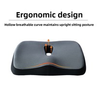 Coussin de chaise de bureau ergonomique en gros, avec noyau en mousse à mémoire de forme et gel respirant, design creux d'été, coussins lombaires et d'assise
